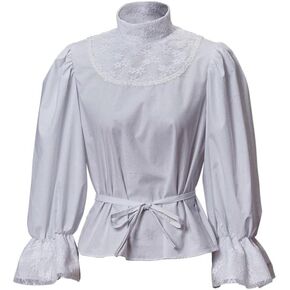 Lolita Strapless Shirt Blouse Chiffon Trumpet Sleeves for Women Girls