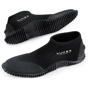 XUKER Neoprene Diving Boots Men Women 3mm Wetsuit Booties GBS Water Shoes with Anti-Slip Sole Sand Beach Shoes for Scuba Diving Snorkeling Rafting, Windsurfing