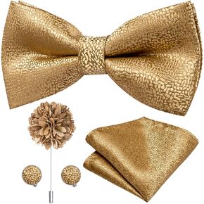 مجموعة ربطة عنق ودبوس طية صدر السترة للرجال من Dubulle ربطة عنق بيزلي مربوطة بالزهور مع أزرار أكمام مربعة للجيب in Kuwait