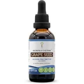 Secrets of the Tribe Grape Seed Tincture Alcohol-Free Liquid Extract, Grape (Vitis Vinifera) Dried Seed (2 FL OZ)