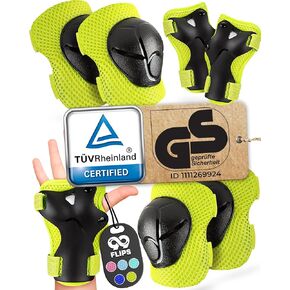 99FLIPS Knee Pads for Kids 3-12 Years - 6pcs Complete Set Certified by TÜV Rheinland - Knee and Elbow Pads for Kids and Toddler