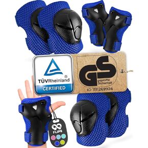 99FLIPS Knee Pads for Kids 3-12 Years - 6pcs Complete Set Certified by TÜV Rheinland - Knee and Elbow Pads for Kids and Toddler
