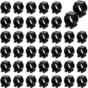 Fishing Rod Clips, 40 Pcs Pool Cue Holder Clips Plastic Fishing Rod Holder Clips Billiards Pool Stick Holder Clips for Fishing Rod Snooker Pool Cues Rack Storage (Black)