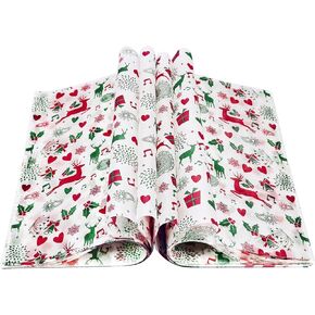 CAMKYDE 100 Pcs Christmas Wax Paper Sheets for Food，Grease Proof Christmas Deli Paper Sheets Holiday Wax Paper Sheets (Red Candy)
