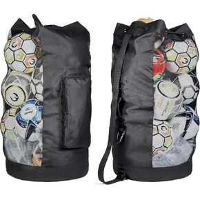 Soccer Equipment Ball Bag XL Heavy Duty w/Adjustable Shoulder Strap and Oversized Front Pocket for Accessories. Ideal for Coaches. Suitable for All Outdoor & Water Gear, soccer ball bag Gagasport