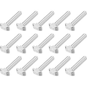PATIKIL M8x40 Hammer Head Bolt T Screw, 15 Pcs T Slot Drop in Bolt Hammer Head Bolts for 4545 Series European Standard Aluminum Profile
