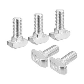 uxcell 20Pcs T-Slot Bolts, M8 x 40mm Hammer Head Bolt T Screw Drop-in Stud for 4545 Series T-Slot Aluminum Extrusion Profile, 304 Stainless Steel, Silver