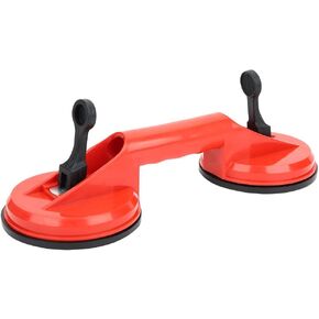 Double Head Suction Cup Plastic Glass Puller Tile Floor Extractor Red with Stable Suction for Carrying Glass Doors and Thin Plates