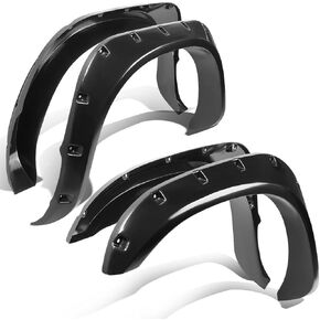 DNA Motoring WF-DRAM94-MBK 4Pcs Pocket-Riveted Style Side Wheel Fender Flares Compatible with 94-02 Dodge Ram 1500 2500 3500