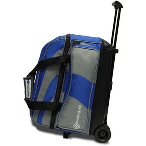 Pyramid Deluxe Double Roller 2 Ball Bowling Bag with Large Separate Shoe Compartment (Up To 2 Pairs Of Shoes) and Accessory Pockets, Sturdy Square Handle - Extends to 40" - Pro Options Available