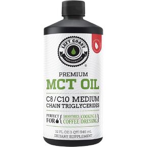 Left Coast Performance MCT Oil Keto derived only from Coconuts (32oz). C8 and C10. Keto Diet | Paleo Friendly. Each Batch is Independently Tested (32oz)