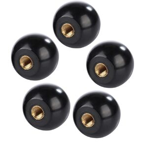 Ball Lever Knob, 5Pcs M8 Female Machine Knobs Screw on 32mm Dia Black Round Threaded Ball Knob for Machine Handle Tool Replacement