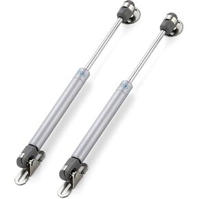 Ravinte Hardware 2 PCS Gas Struts for Cabinet 10 Inch Gas Strut Lift Supports Hinges for Lid Stay Kitchen Cabinet Silver Gas Shocks Lift Support 120N/26 LB Soft Open Doors Lift Gas Struts