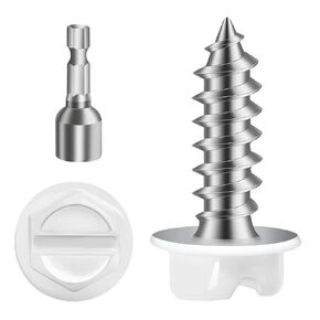 #8 x 3/4" White Painted Hex Washer Head Self Tapping Screws, Self Piercing Gutter Screws, Socket Bit Included, 100 PCS