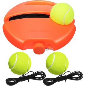 Kisangel Tennis Trainer Rebound Ball Rebound Tennis Trainer for Self Practice Tennis Training Tool for Adults Beginners, 3 Balls with String