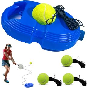 Tennis Trainer Rebound Ball with 3 String Balls, Solo Tennis Training Equipment, Portable Tennis Training Tool, Tennis Rebounder Kit for Beginners