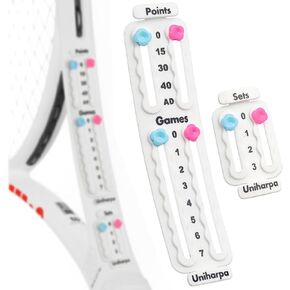 Uniharpa حارس نقاط التنس لبادل المضرب، مضرب التنس، حارس مرمى كرة المخلل، عداد لوحة تسجيل صغير لمدرب التنس، نقاط تسجيل تعقب النقاط، نقاط ومجموعات التسجيل، 1.9 جرام