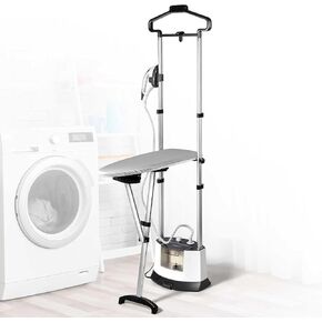 Standing Garment Steamer for Clothes Suitable For All Fabric Types, Flat Hanging Iron Rapid Heats in 25s for 1 Hour Powerful Steam, with Garment Hanger, ironing board, Ironing Gloves