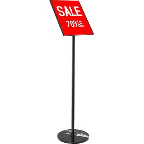 Sign Holder Stand 11 x 17 Floor Sign Standing Versatile, Marble Base, Both Vertical & Horizontal View Sign Displayed Poster Stand for Store Business Show, Black (11x17 inches) in Saudi Arabia