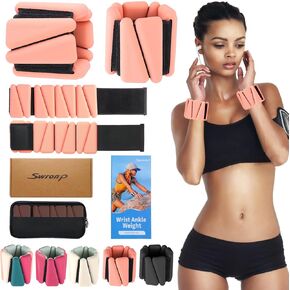 Wrist Weights Set of 2(1LB Each),Ankle Weights for Women,Adjustable Weighted Bracelet,Wearable arm leg Weighted Bangles,for Yoga,Pilates,Walking,Strength Training,Gym Workouts,Running,Dance