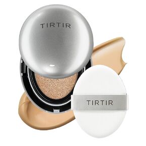 TIRTIR Aura Glow Cushion | Semi-Glow Finish, 72-Hour Radiance, Buildable coverage, Moisturized, Buildable skin, Korean Cushion, Mini (0.15 oz.), 17C Porcelain