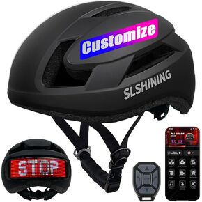 YouRfocus Shining LED Bike Helmet - Full-Color Smart Cycling Helmet with Remote Control, Shining Display App, Rechargeable Type-C, Customizable LED Display, Adjustable Fit, Helmets for Adults