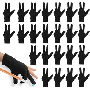 Cositina 24 Pack Billiard Gloves Three Finger Cue Pool Glove Elastic Universal Sport Gloves for Women Men Left & Right Hand Billiard Shooters Accessories
