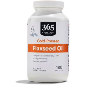 365 by Whole Foods Market, Flax Seed Oil 1000Mg, 180 Softgels