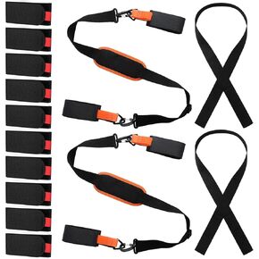 10 Pack Ski Wrap Straps Ski Fastener Straps 2 Pcs Ski Pole Carrier Straps 2 Pcs Ski and Snowboard Boot Carrier Strap Ski Equipment Accessories for Men and Women Ski Bag Gear