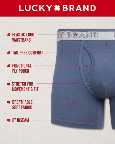 Lucky Brand Mens Cotton Stretch Boxer Briefs 3Pack in Saudi Arabia