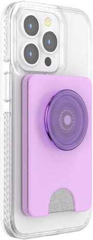 PopSockets Phone Wallet with Expanding Grip, Phone Card Holder, Wireless Charging Compatible, Wallet Compatible with MagSafe -Neo Noir in Kuwait