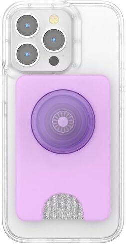 PopSockets Phone Wallet with Expanding Grip, Phone Card Holder, Wireless Charging Compatible, Wallet Compatible with MagSafe -Neo Noir in Kuwait