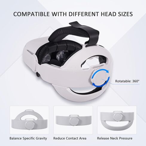 Comfort Head Strap for Oculus Quest 3,Replacement for Elite Strap,Super Soft Foam and Skin-Friendly PU Surface, Lightweight and Adjustable VR Accessories Compatible with Oculus/Meta Quest 3 in Saudi Arabia