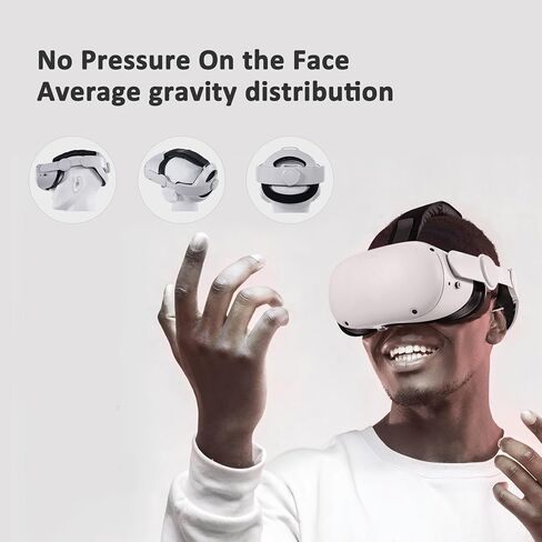 Comfort Head Strap for Oculus Quest 3,Replacement for Elite Strap,Super Soft Foam and Skin-Friendly PU Surface, Lightweight and Adjustable VR Accessories Compatible with Oculus/Meta Quest 3 in Saudi Arabia