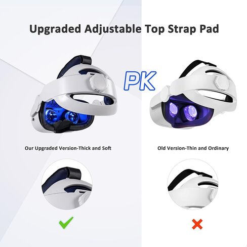 Comfort Head Strap for Oculus Quest 3,Replacement for Elite Strap,Super Soft Foam and Skin-Friendly PU Surface, Lightweight and Adjustable VR Accessories Compatible with Oculus/Meta Quest 3 in Saudi Arabia