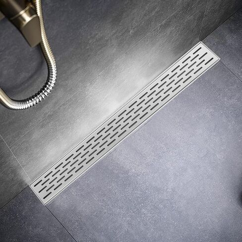 Sharp-tec Shower Drain, 32 inch Linear Shower Drain, Brushed 304 Stainless Steel Rectangular Shower Floor Drain with Adjustable Leveling Feet, Hair Strainer, cUPC Certified, ST-096-32S in Saudi Arabia