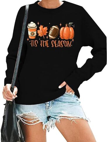 Susongeth Fall Sweatshirt for Women It's Fall Y'all Pumpkin Pullover Thanksgiving Pumpkin Graphic Long Sleeve Shirt Tops in Saudi Arabia