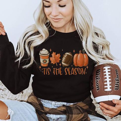 Susongeth Fall Sweatshirt for Women It's Fall Y'all Pumpkin Pullover Thanksgiving Pumpkin Graphic Long Sleeve Shirt Tops in Saudi Arabia