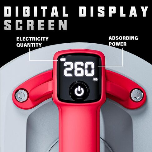 Electric Suction Cup for Glass, 9'' Digital Display Suction Cups 580lbs Max Load, Automatic Vacuum Adsorption, Digital Motorized Suction Cup, Glass, Tile, Granite, Metal in Saudi Arabia