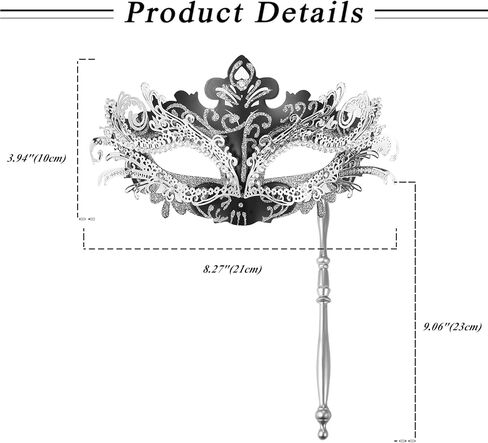 OIDEA Women's Masquerade Mask with Stick: Rhinestones Deecorations Mardi Gras Venetian Mask Carnival Party Costume Ball Mask in Saudi Arabia