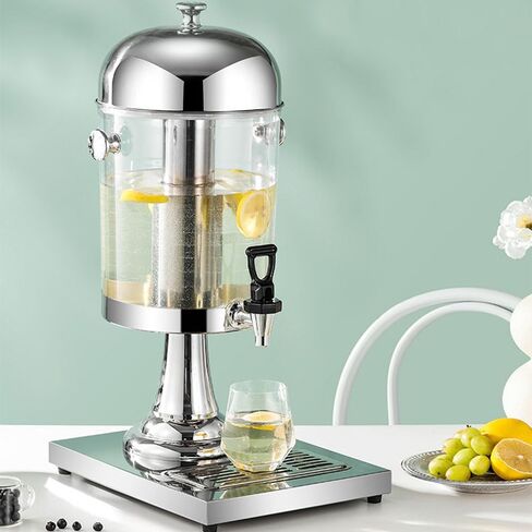 2 Gallon Beverage Dispenser, Hot Cold Drink Dispenser with Ice Container and Stainless Steel Drip Trays for Hot Tea, Coffee, Cold Milk, Water, Juice, Beer (2 Gallon) in Saudi Arabia