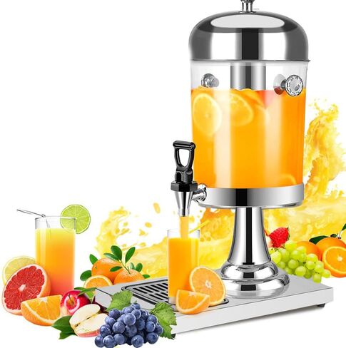 2 Gallon Beverage Dispenser, Hot Cold Drink Dispenser with Ice Container and Stainless Steel Drip Trays for Hot Tea, Coffee, Cold Milk, Water, Juice, Beer (2 Gallon) in Saudi Arabia