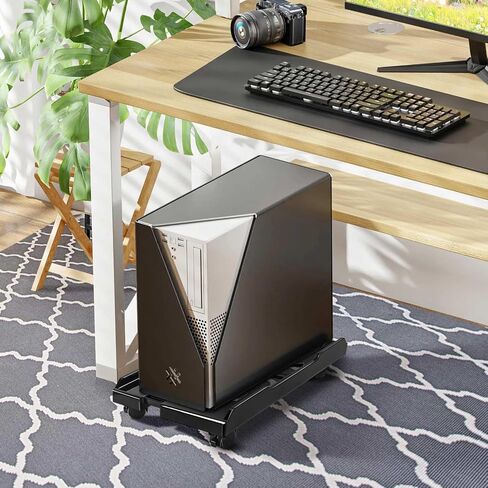 Ranslen Computer Tower Stand PC Stand, Adjustable PC Tower Stand Mobile CPU Stand for Gaming Office Mid Tower Under Desk(White) in Saudi Arabia