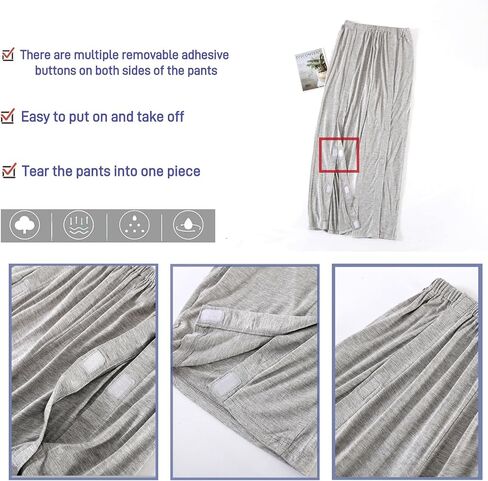 Breakaway Pants,Bedridden Patient Pants,Tearable Care Pants,Handicap Clothing,Post-Surgery Pants,Hospital Nightgown,Adaptive Pants,Tear Away Pants,Pink in Saudi Arabia