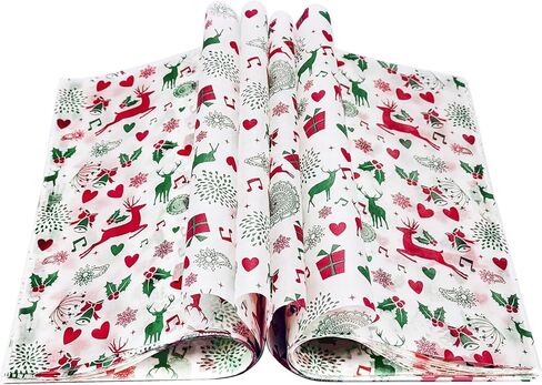 100 قطعة من أوراق شمع عيد الميلاد من CAMKYDE للطعام، أوراق ورقية مقاومة للدهون لعيد الميلاد المجيد (حلوى حمراء) in Kuwait