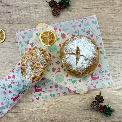 100 قطعة من أوراق شمع عيد الميلاد من CAMKYDE للطعام، أوراق ورقية مقاومة للدهون لعيد الميلاد المجيد (حلوى حمراء) in Kuwait