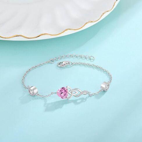 Infinity Celtic Knot Bracelet 925 Sterling Silver Birthstone Bracelet Irish Jewelry Gifts for Women in Saudi Arabia