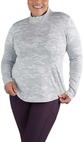 Spyder Ladies' Tech Quarter Zip Top Shirt (US, Alpha, Large, Regular, Regular, Gray) in Saudi Arabia