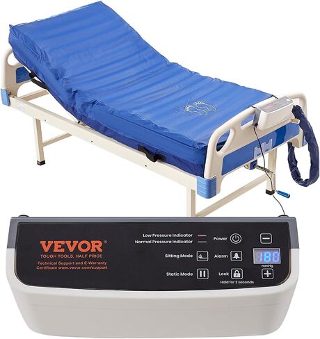 VEVOR Alternating Air Pressure Mattress, Dual-Layer Alternating Pressure Pad for Hospital Beds, 450LBS Loading Air Mattress for Bed Sores with Electric Quiet Pump, A, B-C Pressure Modes in Saudi Arabia