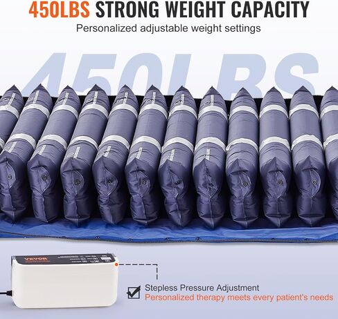 VEVOR Alternating Air Pressure Mattress, Dual-Layer Alternating Pressure Pad for Hospital Beds, 450LBS Loading Air Mattress for Bed Sores with Electric Quiet Pump, A, B-C Pressure Modes in Saudi Arabia